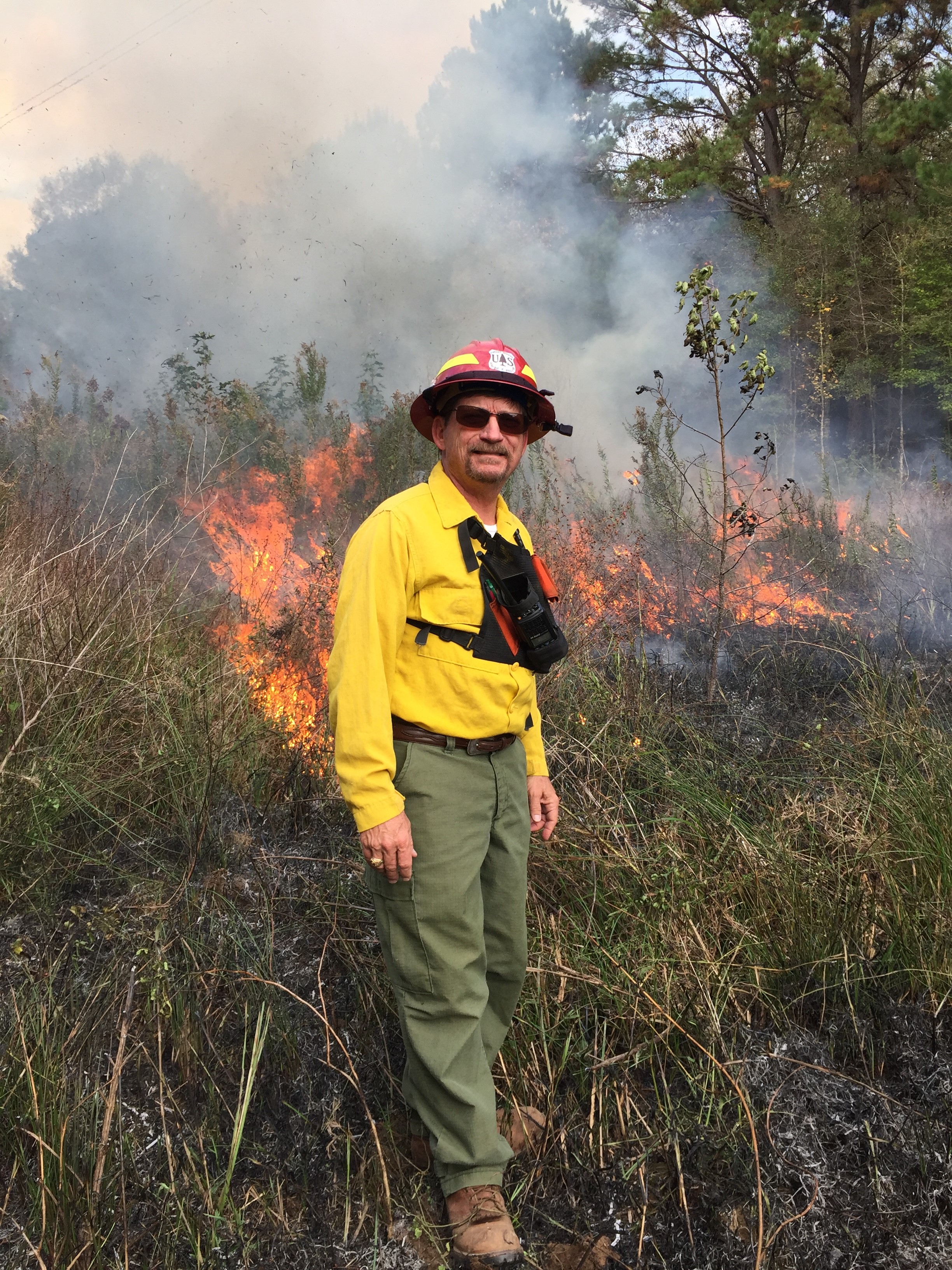 Your TLIT Coordinator assisting with prescribed burn training at Alazan Bayou WMA with TWPD and the Longleaf Alliance. Photo credit: Kent Evans